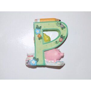 Vintage Mary Engelbreit Alphabet Letter Initial P Pencil, Pig Picture 1999